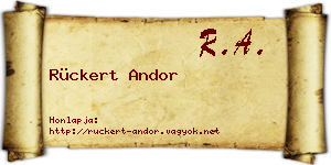 Rückert Andor névjegykártya